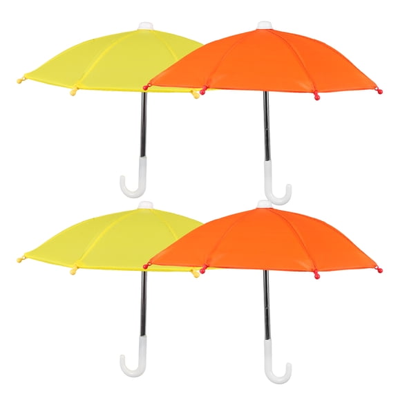 RENACLIPY 4Pcs Mini Umbrellas for Decorations Openable Polyester Orange for Indoor Decoration