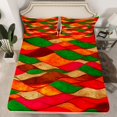 thumbnail image 2 of Homewish Teens Abstract 3D Stripes 4pcs Bed Sheets,Colorful Geometric Lines King Sheets,Retro Vintage Super Cozy Sheet Set,Luxury Bedroom Decor, 2 of 7