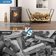 thumbnail image 4 of Firewood Rack,Firewood Storage Rack, Log Holder Stand Firewood Rack Holder for Wood Storage, Carbon steel Fire Wood Rack Log Storage for Fireplace Indoor Outdoor（Black）, 4 of 6