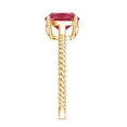 thumbnail image 3 of Lab Created Ruby Solitaire Ring with Surprise Diamond - 2 Carat - AAAA Grade certified, 18K Yellow Gold, US 12.00, 3 of 8
