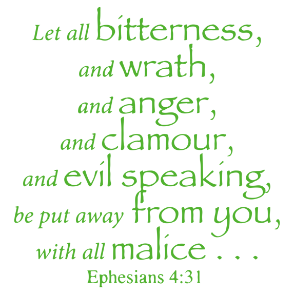 Ephesians 4:31 Let all bitterness, and wrath, andâ¦ Vinyl Decal Sticker Quote - Medium - Lime Green