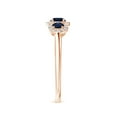thumbnail image 3 of ANGARA Natural Round Sapphire Three Stone Halo Ring with Diamonds in 14K Rose Gold for Women (Size-4mm) | September Birthstone, Anniversary, Jewelry Gift for Women | Natural Blue Sapphire Ring, 3 of 8