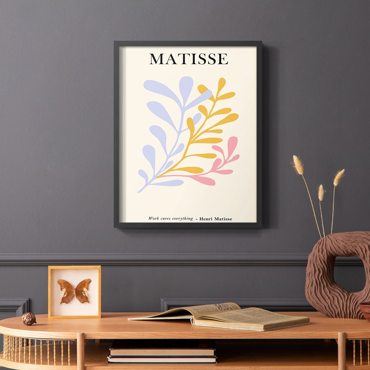 Matisse CDLXXXI in Black Solid Wood Framed Print No Nail Hanging