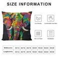 thumbnail image 5 of ONETECH  Elephant Pillows Rainbow Bright Color African Safari Animal Elephants Ivory Throw Pillow Case Square Cushion Decorative Cover for Sofa Bed, 5 of 5