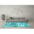 thumbnail image 3 of Ahgly Company Indoor Round Abstract Light Blue Modern Area Rugs, 5' Round, 3 of 4