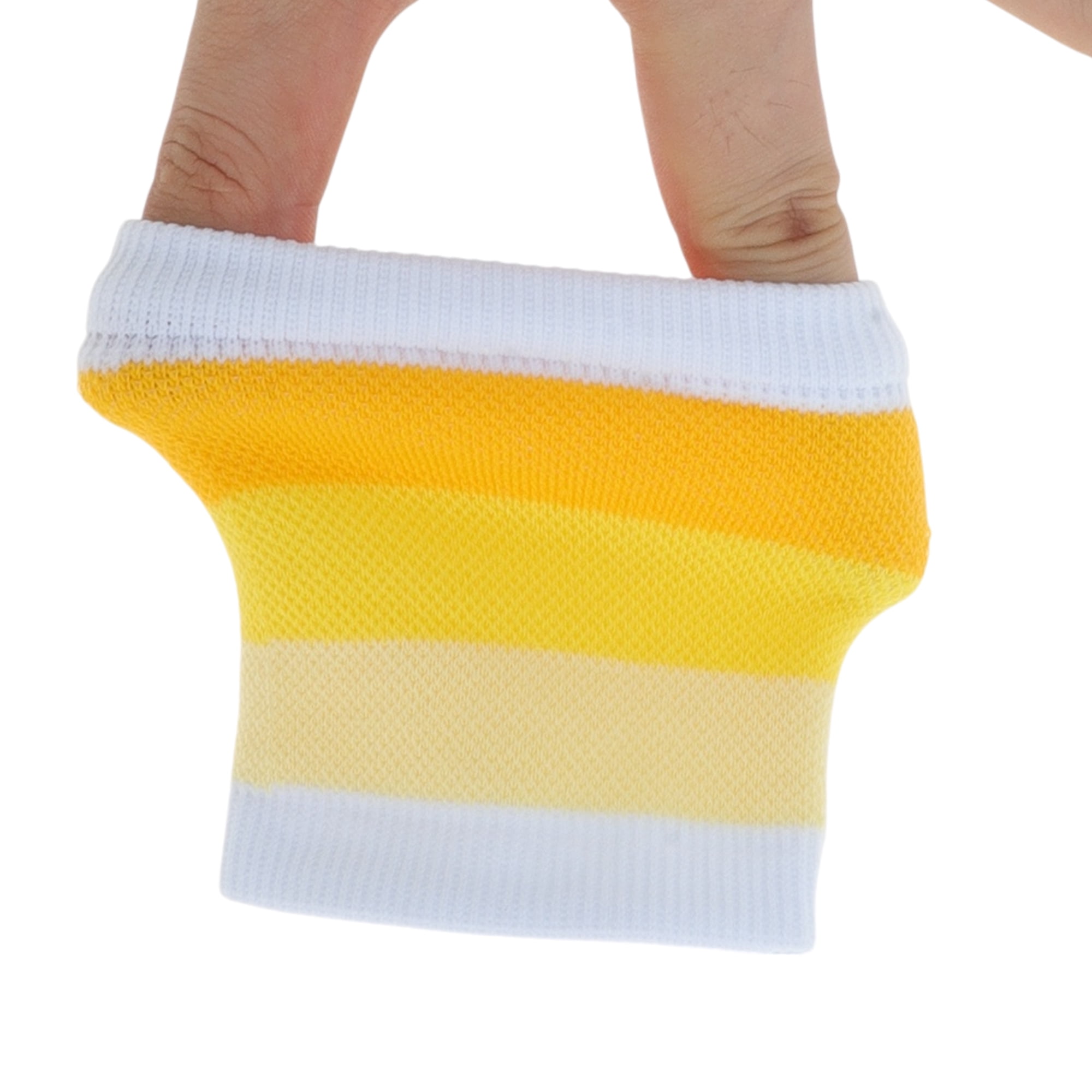 Unique Bargains Durable Breathable Wrist Sweatbands Comfortable 1 Pc White Yellow