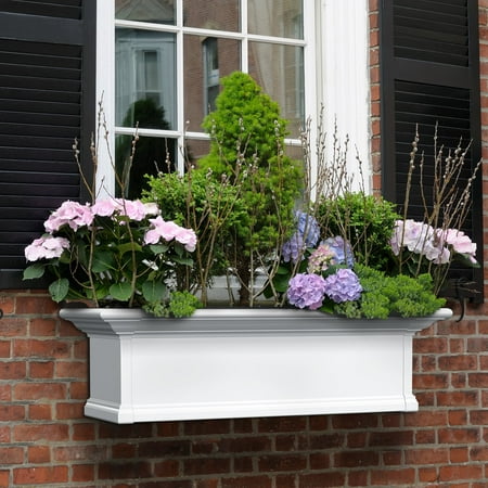 Mayne Yorkshire Rectangle Vinyl Window Box - White 