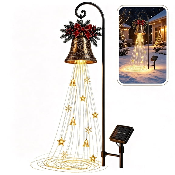 Christmas Solar Bell Light,Waterproof Outdoor Decorative Garden Stake Light,Solar Powered Christmas Bell Night Light for Pathway Yard Patio Holiday Outdoor Decor