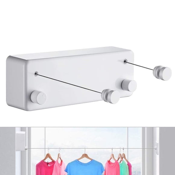 Retractable Clothesline-Clothes Line Retracting Indoor-Clothes Drying Line-Double Retractable Clothes Lines for Hanging Clothes O