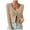 Khaki, variant on Ediodpoh Women Ribbed Knit Button Down V Neck Lightweight Cropped Cardigan Sweaters for Women Coat Tops Black L