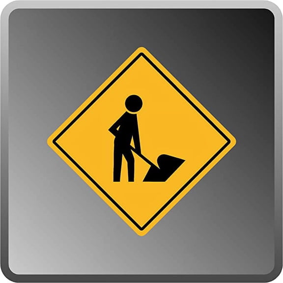 MEN Working Symbol Aluminum .40" Thick Sign 16"x16"