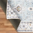 thumbnail image 6 of ReaLife Rugs Machine Washable Printed Distressed Boho Border Blue Ivory Eco-friendly Recycled Fiber Area Runner Rug (5' x 7'), 6 of 8