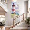 thumbnail image 4 of Canvas Wall Art, Beach Lighthouse Framed Canvas Prints for Hallway Bedroom, Coastal Ocean Ship Sky Oil Painting Oversized Gallery Wrapped Wall Decor for Home Office, Gifts, 24"x48" Ship Next Day, 4 of 9