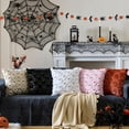 thumbnail image 4 of Halloween Ghost Throw Pillow Covers 18x18 Inches, Pack of 2, Black Fuzzy Cute Ghost Decorative Pillowcases, Glow in the Dark/Neon Green Eyes Spooky Cushion Cases for Sofa Couch Bed Home Decor, 4 of 7