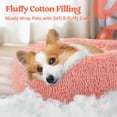 thumbnail image 4 of rabbitgoo Calming Dog Bed for Small Medium Dog, 30 inches Pet Bed Machine Washable, Non-Slip Round Fluffy Plush Faux Fur Large Cat Bed, Soft Donut Cuddler Cushion for Small Dog, Pink, 4 of 11