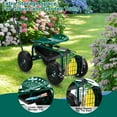 thumbnail image 6 of Ktaxon 35in Rolling Garden Work Seat with Wheels, Garden Scooter with 360 Degree Swivel Seat & Extendable Handle & Tool Tray, Gardening Stool for Planting, Green, 6 of 10