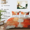 thumbnail image 3 of Queen 4 Piece Bedding Set Orange Gradient Watercolor Oil Painting Style Soft Breathable Duvet Cover and Pillowcase,Abstract Modern Art Duvet Cover Set Bed Sheets for Bedroom Dormitory Guest Room, 3 of 9