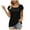 Black, variant on Quinlirra New Arrivals Womens Tops Women's Solid Color Round Neck Puff Sleeve Short Sleeved T-Shirt