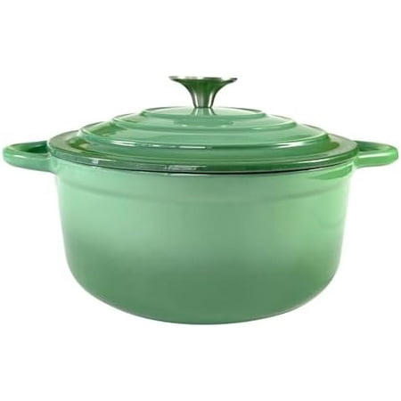Dutch Oven,Cast Iron Dutch Ovens,Dutch Oven Pot with Lid,3 QT Enamel Dutch Pot,Dutch Ovens with Dual Handles,Cast Iron Pot for Braiser,Cooking,Gifts for Family,Green