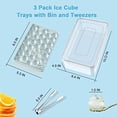 thumbnail image 4 of 99 Pack Mini Round Ice Cube Trays for Freezer Making 3cm Spherical Ice Cubes for Cocktails Whiskey Tea Coffee (3 Packs of 3 Blue Ice Cube Trays Ice Cube Tray and Ice Cube Tongs), 4 of 5