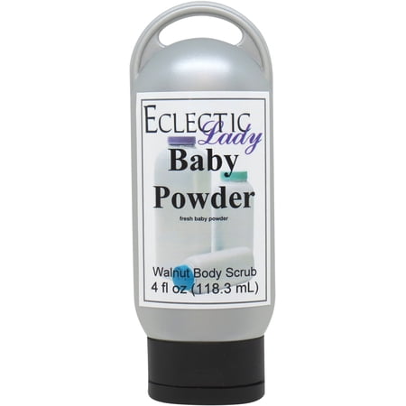 Baby Powder Walnut Body Scrub by Eclectic Lady, 4 oz