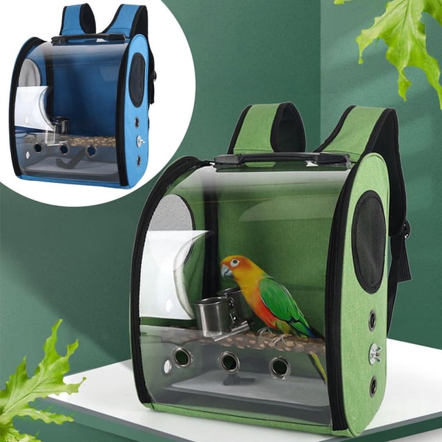 Portátil para Pájaros, Bandolera, Cojín Inferior Antideslizante, para Mascotas, Jau para Loros , Transpirable, - Blue Colco Bird Knapsack