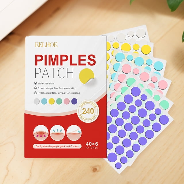 Puntos Acné Patches Espinilla Pegatizas Hidrocoloides Hidrocoloide 240 Piezas Patch Colorido Redondo/corazón/flor/forma 2 Tamaño para Cubrir Cazones Y Imperfecciones