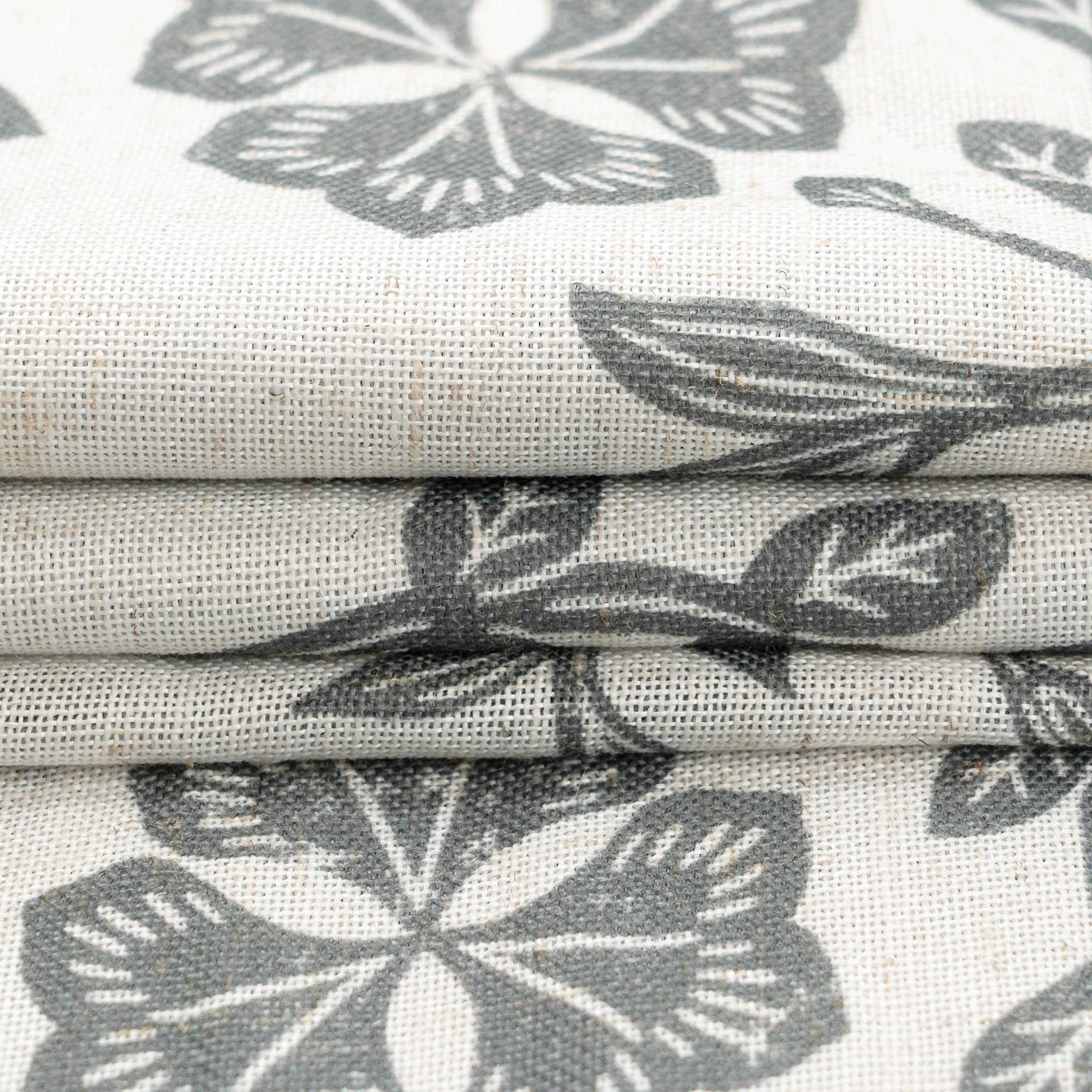 DriftAway Twyla Linen Blend Blackout Valance for Kitchen 18 Inch Length Boho Floral Printed Lined Rod Pocket Room Darkening Window Curtain Valance for Living Room Bedroom 52x18 Inch Ivory Gray
