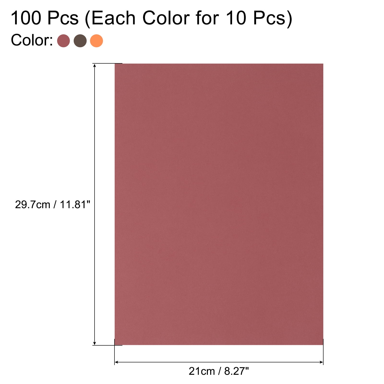 Uxcell Color Cardstock, Origami Cardstock Paper Sheets for Printing, DIY Drawing, Art Crafts Supplies Coffee; Wine Red; Orange Red