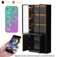 thumbnail image 6 of FURNIWAY Display Cabinet with Glass Doors & Lights, Curio with 2 Shelves, Glass Display Cabinet for Living Room, Home Office, Bedroom, Black, 6 of 7