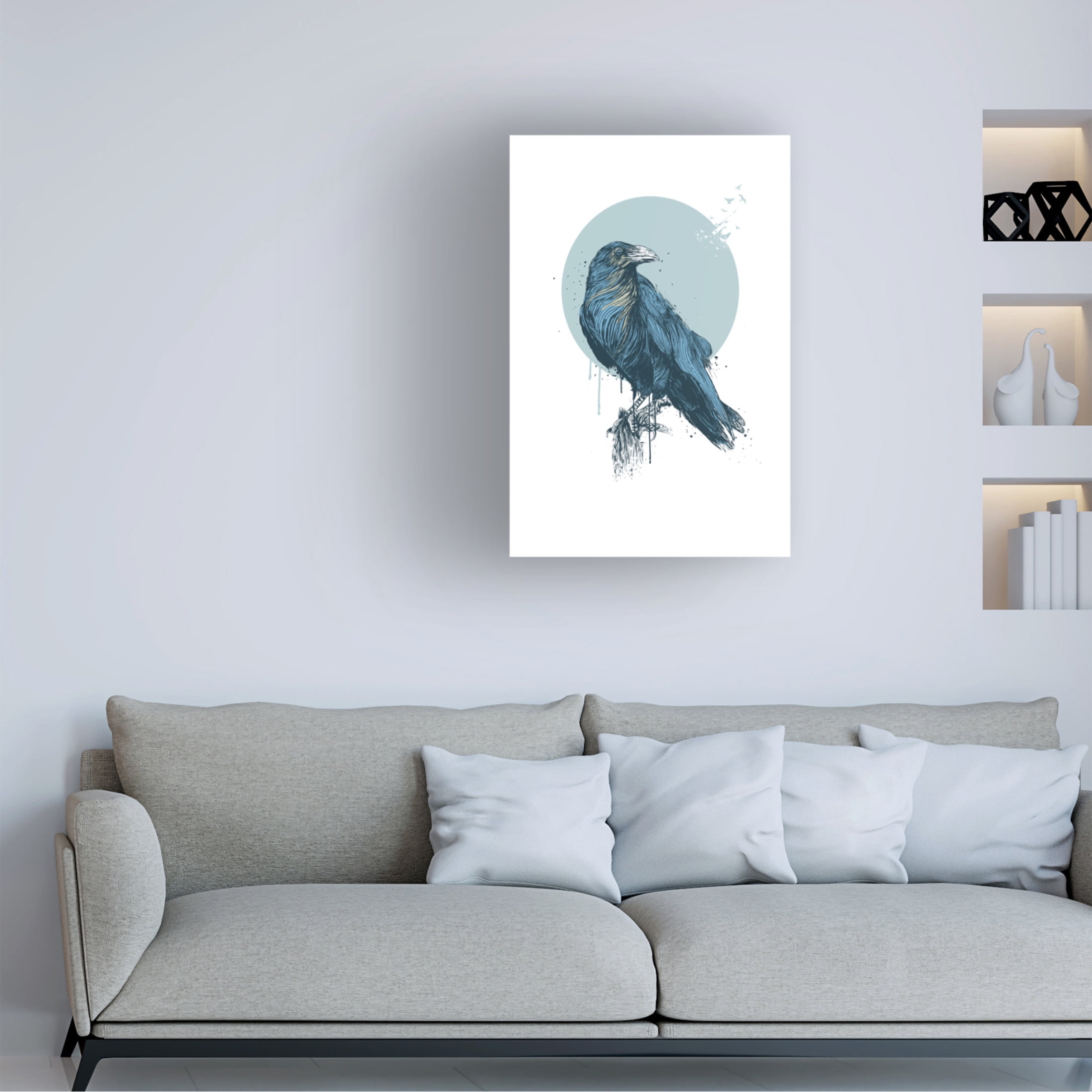 Trademark Fine Art Balazs Solti Blue crow Canvas Wall Art