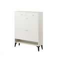 thumbnail image 5 of Large size Shoe Cabinet,Free Standing Tipping Bucket Shoe Rack Organizer with 2 Flip Drawers&2 Drawer,Modern Tipping Bucket for Entryway, Hallway, Bedroom-white, 5 of 12