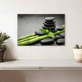 thumbnail image 2 of Elephant Stock Spa Stones On Bamboo Wall Art - Horizontal Canvas Wall Art - Living Room Wall Decor - Floral And Botanical Canvas - Black And Green Decor - 12" x 8", 2 of 8