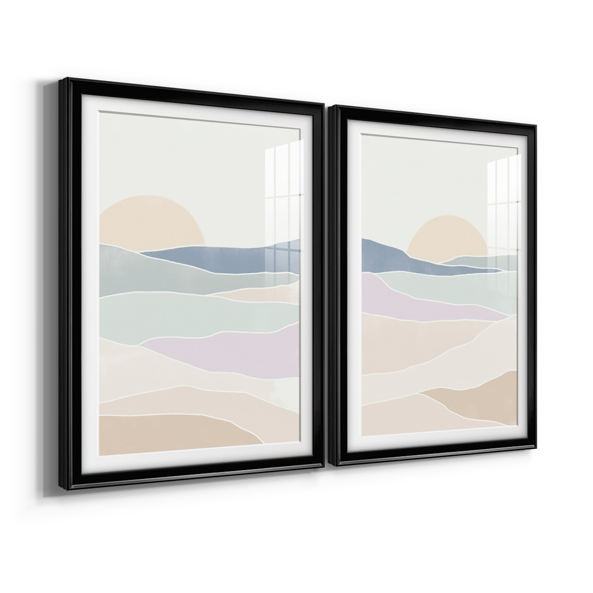 Wexford Home Wave Tableau I Premium Framed Print, 26.5" x 36.5" - Ready to Hang, Black (Set of 2)