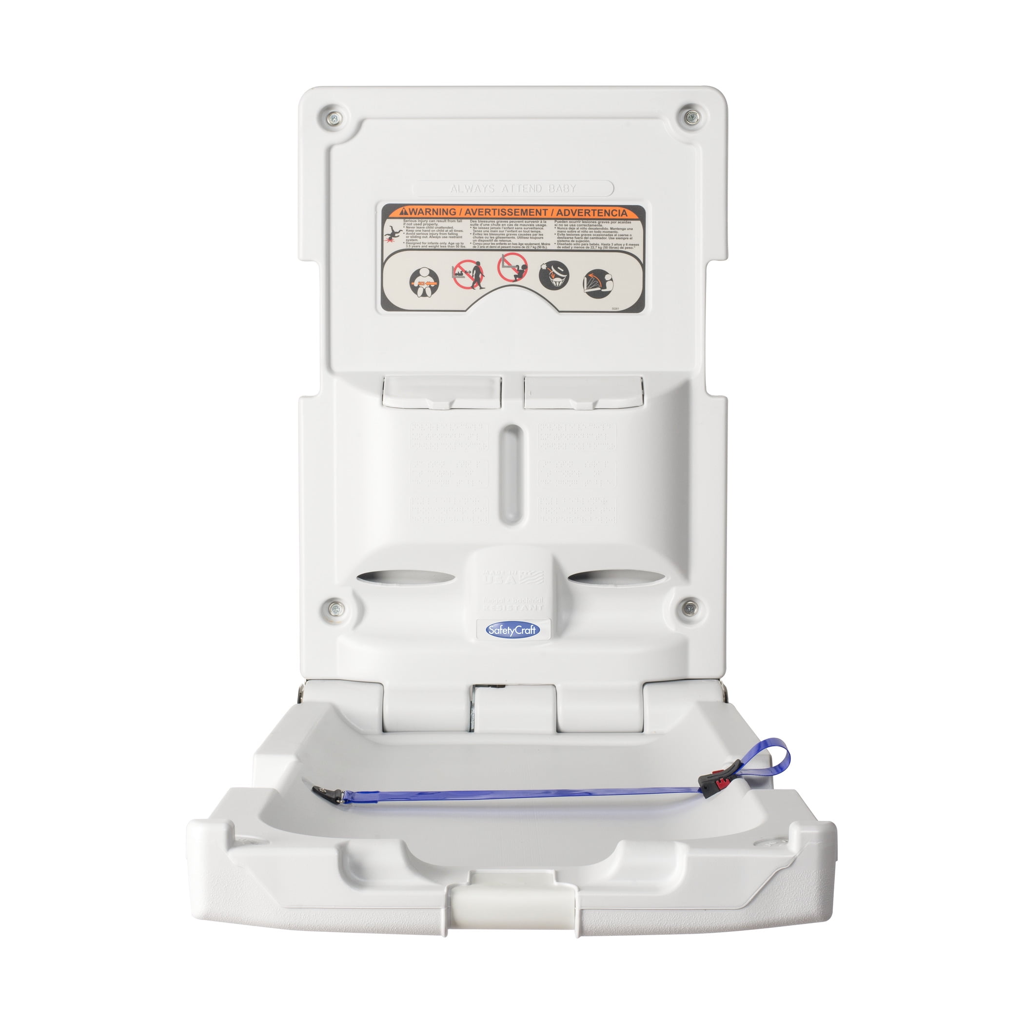 SafetyCraft Vertical Baby Changing Station, Wall-Mount, 100-EV-SC, Gray