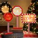thumbnail image 3 of Wosthever Letrero LED de Papá Noel para el día de Navidad, decoración variada de la casa, parada aquí, iluminación cálida de Navidad Kits de decoración para fiestas, 3 of 6