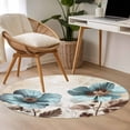 thumbnail image 5 of Spring Floral Vintage Round Rugs 4ft, Retro Teal Tulips Botanical Summer Non Slip Washable Rug Runner, Low Pile Indoor Floor Carpet Mat Bathroom Rugs for Living Room, Bedroom, Kids Room, 5 of 9