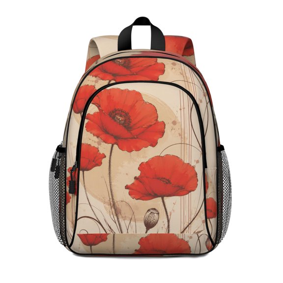 Lovely Floral Print Backpack Oxford Cloth Water Resistant School Travel
