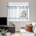 thumbnail image 4 of Blue Coastal Kitchen Curtains Window Panels, Nautical Starfish Eucalyptus Leaf Coral Striped Insulated Window Treatment Curtain, Grommet Curtains for Bedroom/Living Room/Bathroom, 2 Piece 52"Wx45"L, 4 of 8