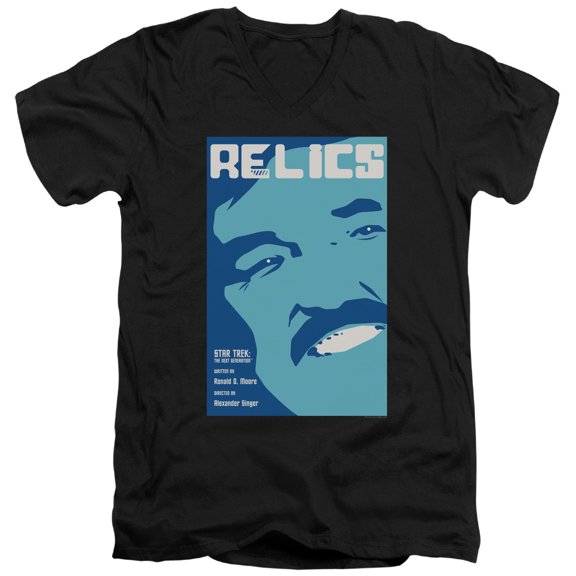 Star Trek Tng Season 6 Episode 4 Adult V-Neck 30/1 T-Shirt Black