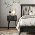 thumbnail image 2 of Juego de mesitas de noche LAATOOREE con puerta estriada y patas de madera maciza, 2 of 6