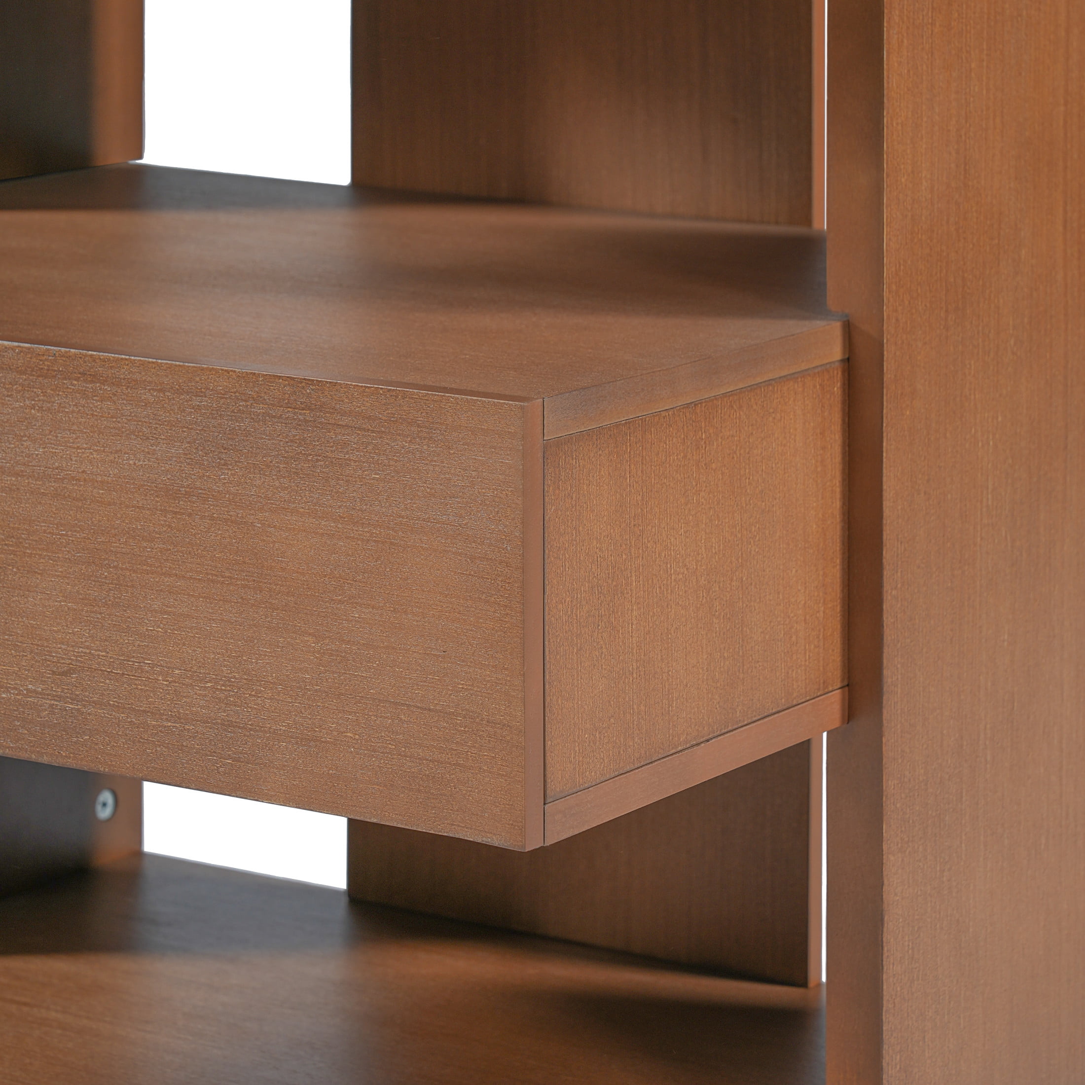 Christopher Knight Home Mid-Century Nightstand with Drawer, Unique C-Shaped Bedside Table, Brown, Set of 2