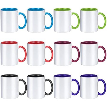 Sublimation Mugs 11 oz Sublimation Cups Bulk Coffee Mugs Tazas Para Sublimar 6 Assorted Colors Set of 12