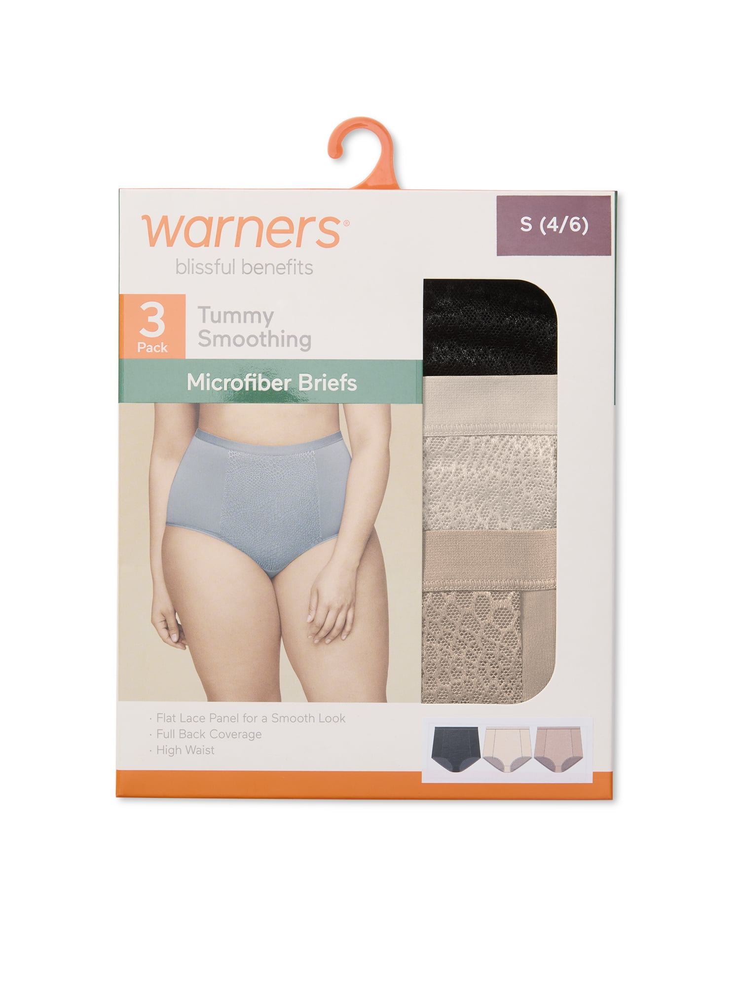 Warners® Blissful Benefits Women's Tummy-Smoothing Comfort High Waist Microfiber 3-Pack Brief S-3XL