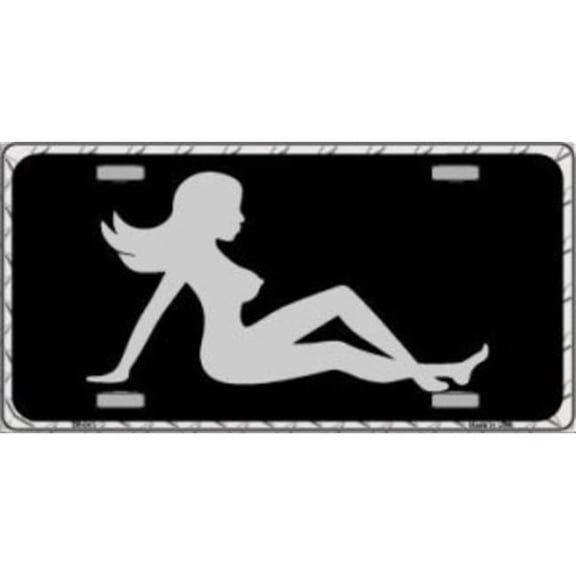 Mud Flap Girl Sillouette Metal License Plate