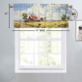 thumbnail image 4 of Cow Kitchen Valance Curtains Rustic Farm Animal Western Red Barn Country Scenery Privacy Decorative Rod Pocket Short Window Valance Curtains 54 by 18 in, 2 Panel, 4 of 6