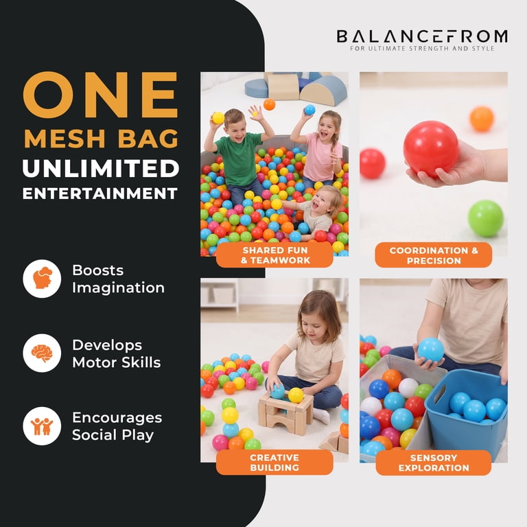 BalanceFrom Play Pit Balls, 200 Count Rainbow Colors photo 5