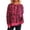 Hot Pink, variant on Women's Casual Fashionable Color Block Print Crw Neck Knit Cardigan Sweater with Zebra Print for Women's Casual Fashion and Apparel,Gray,L