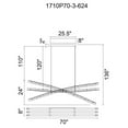 thumbnail image 6 of Saber Integrated LED Brass Chandelier, 6 of 16