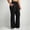 Black, variant on PWPSG Women's Straight Leg Yoga Pants High Waist Side Slit Casual Workout Trousers with Pockets Plus Size